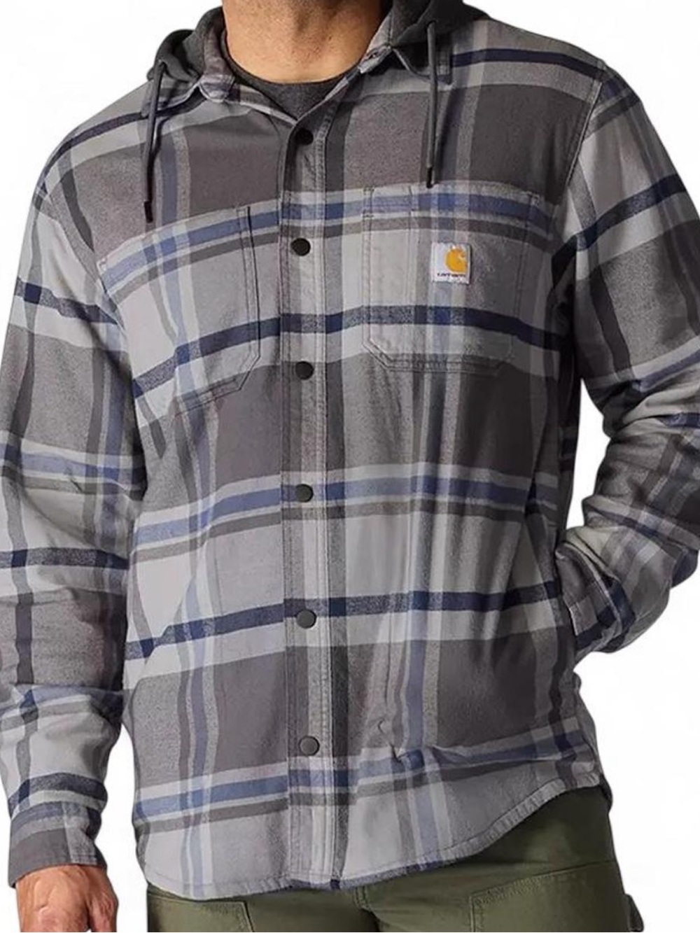 Carhartt Rugged Flex Relaxed Fit Flannel Fleece Lined Hooded Shirt